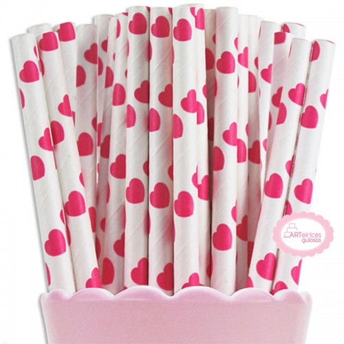 Palhinhas Corações Vermelho